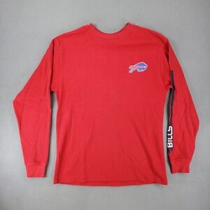 Vintage NFL Buffalo Bills Thermal Shirt Kids L 14/16 Red Waffle Knit L/Sleeve T